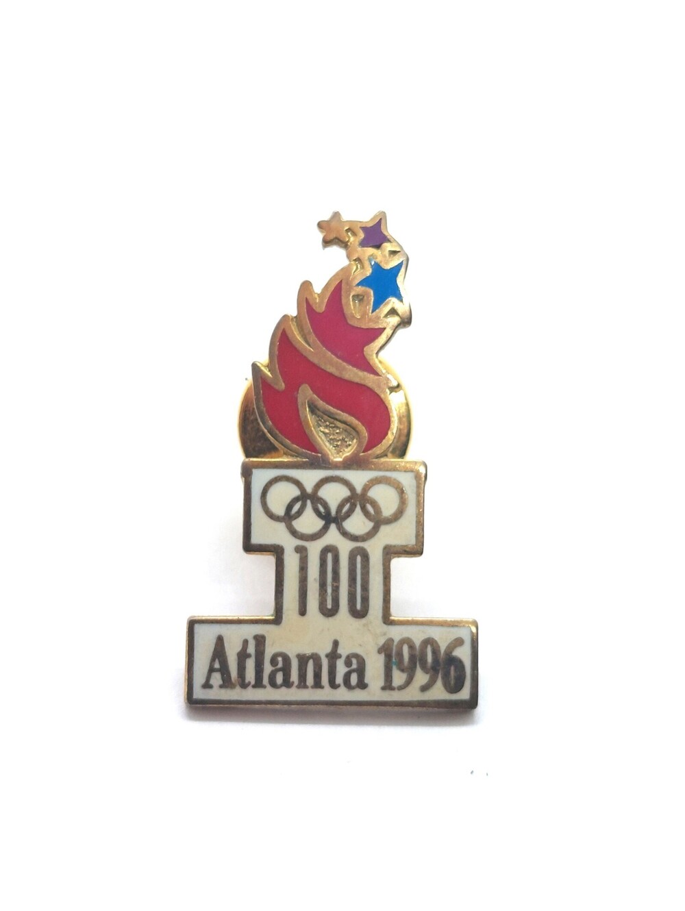 Atlanta 1996 Olympics Pin Centennial Games Flame Torch Logo Vintage
